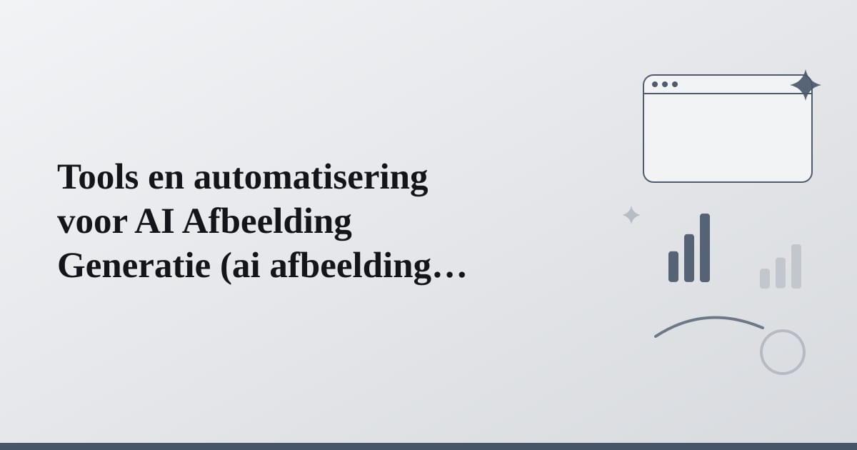 Editorial illustration for the section on tools en automatisering voor ai afbeelding generatie