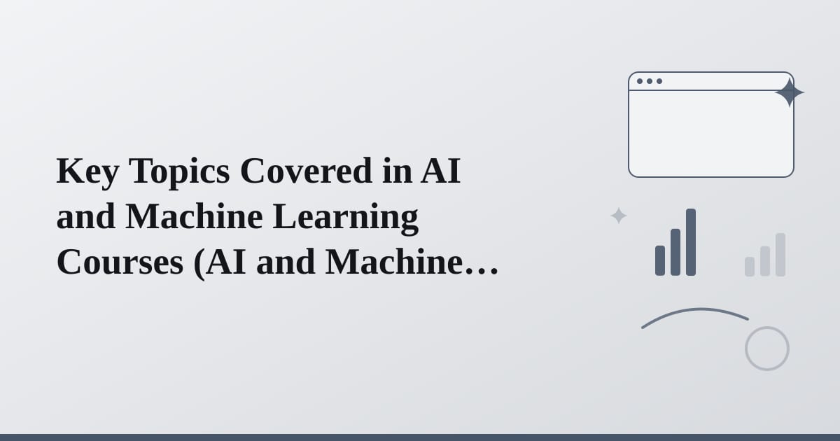 Editorial illustration for the section on key topics covered in ai and machine learning courses