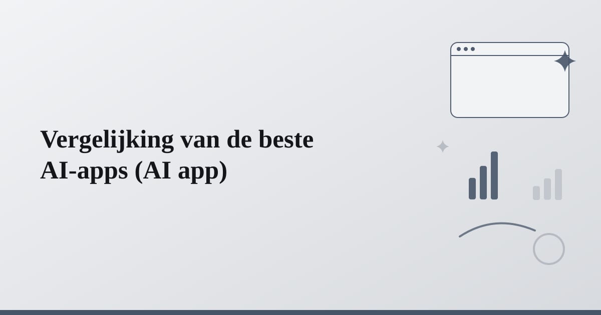 Editorial illustration for the section on vergelijking van de beste ai-apps