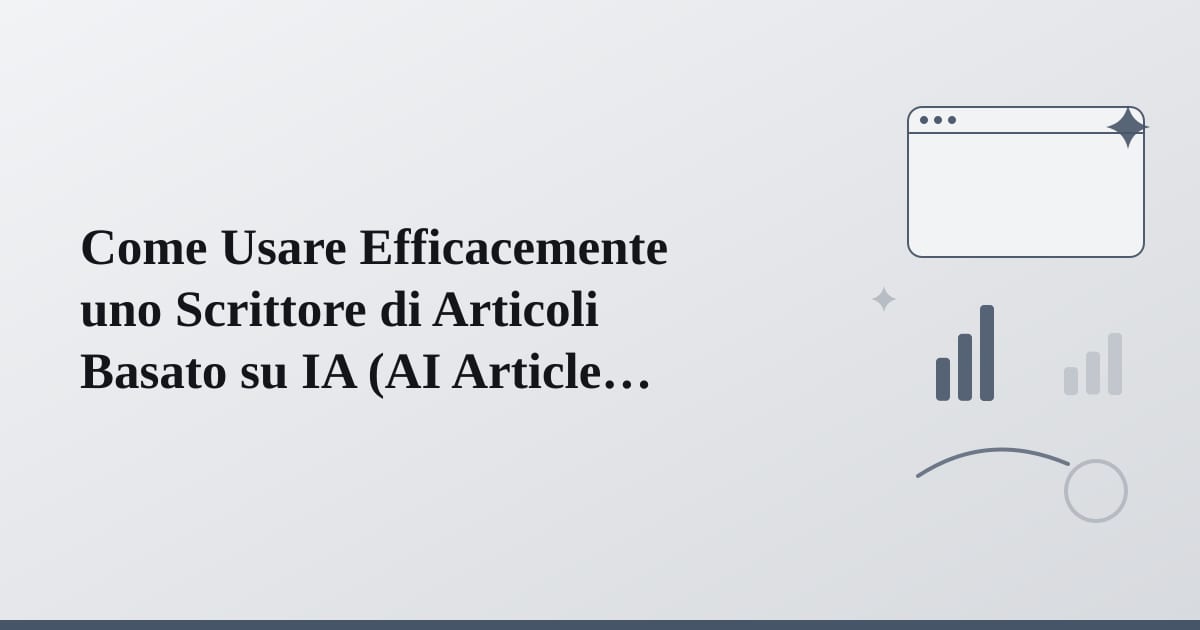Editorial illustration for the section on come usare efficacemente uno scrittore di articoli basato su ia