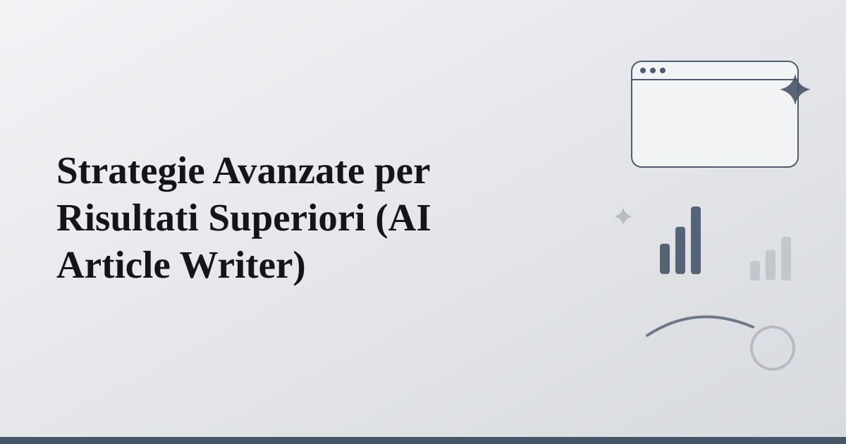 Editorial illustration for the section on strategie avanzate per risultati superiori