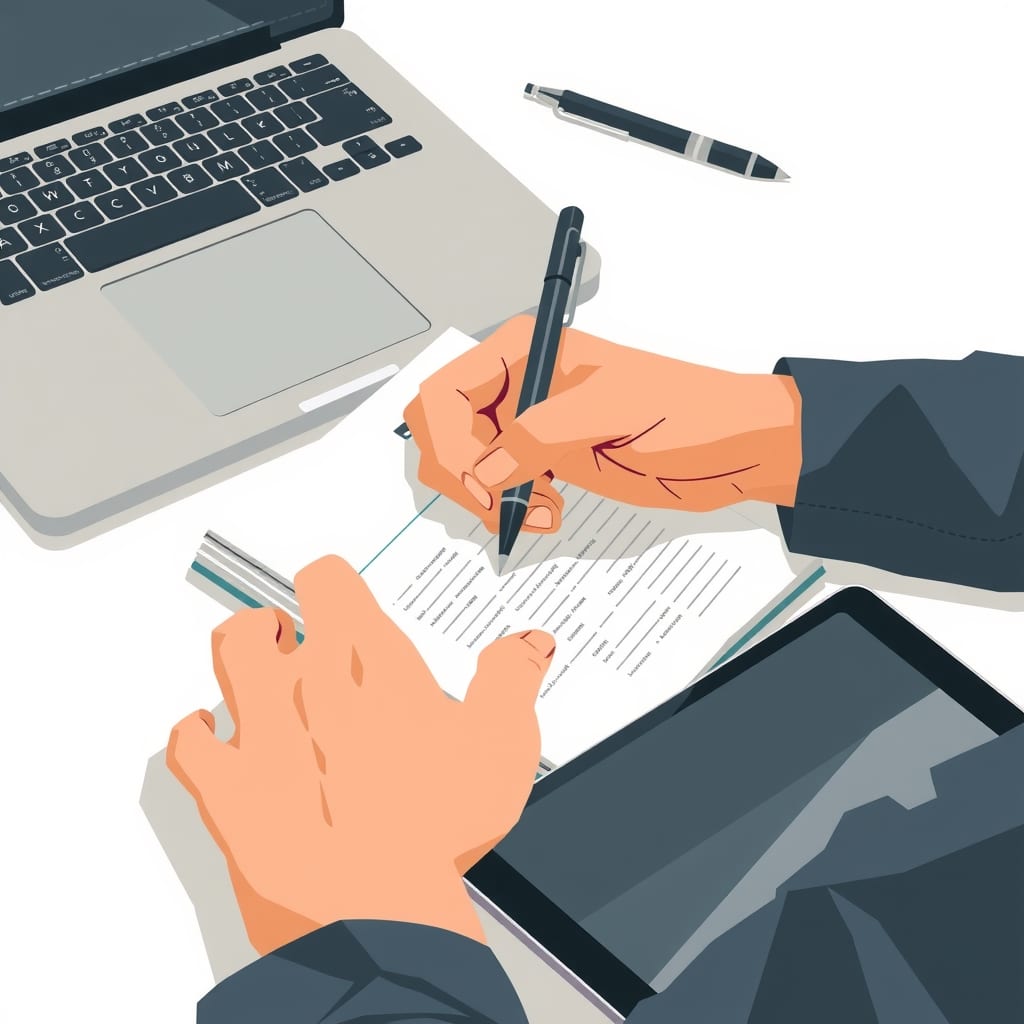 Editorial illustration for the section on differenza tra assistenti di scrittura ai e altri strumenti correlati