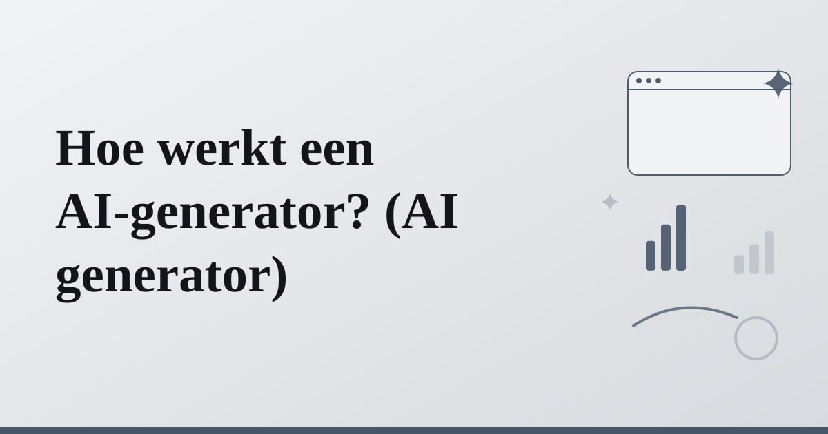 Editorial illustration for the section on hoe werkt een ai-generator