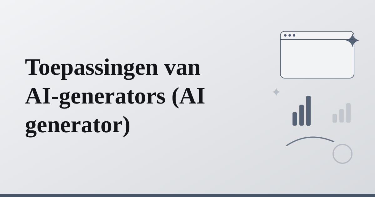 Editorial illustration for the section on toepassingen van ai-generators