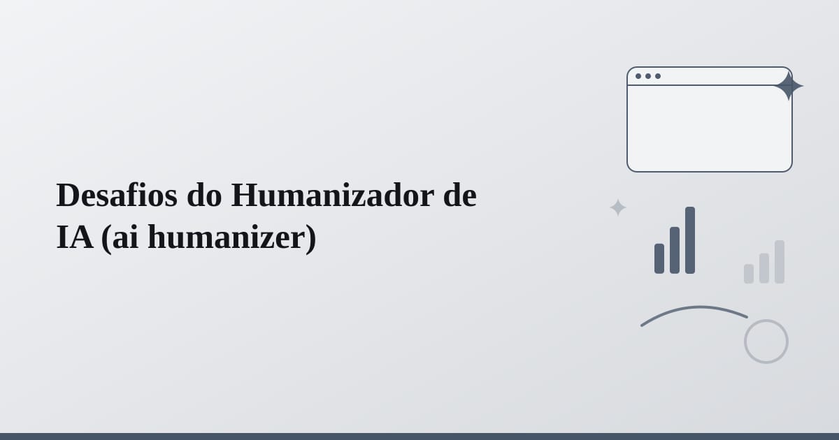 Editorial illustration for the section on desafios do humanizador de ia