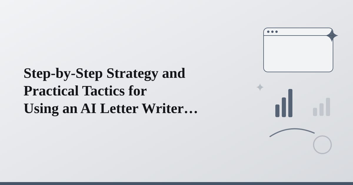 Editorial illustration for the section on step-by-step strategy and practical tactics for using an ai letter
