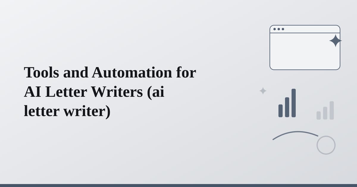 Editorial illustration for the section on tools and automation for ai letter writers