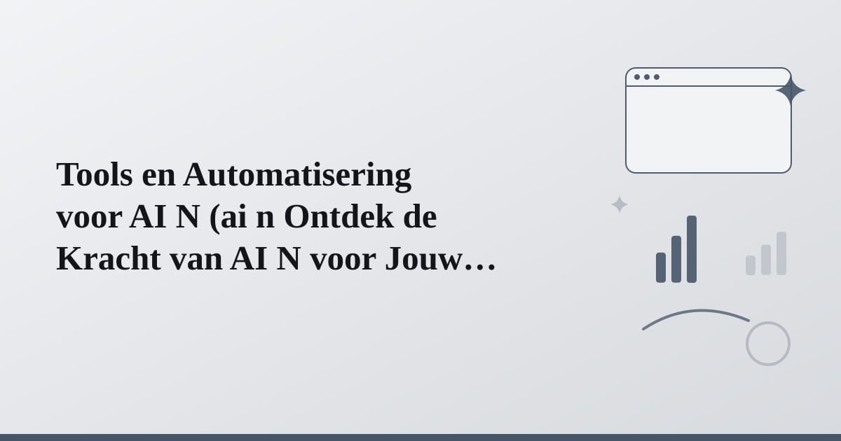 Editorial illustration for the section on tools en automatisering voor ai n