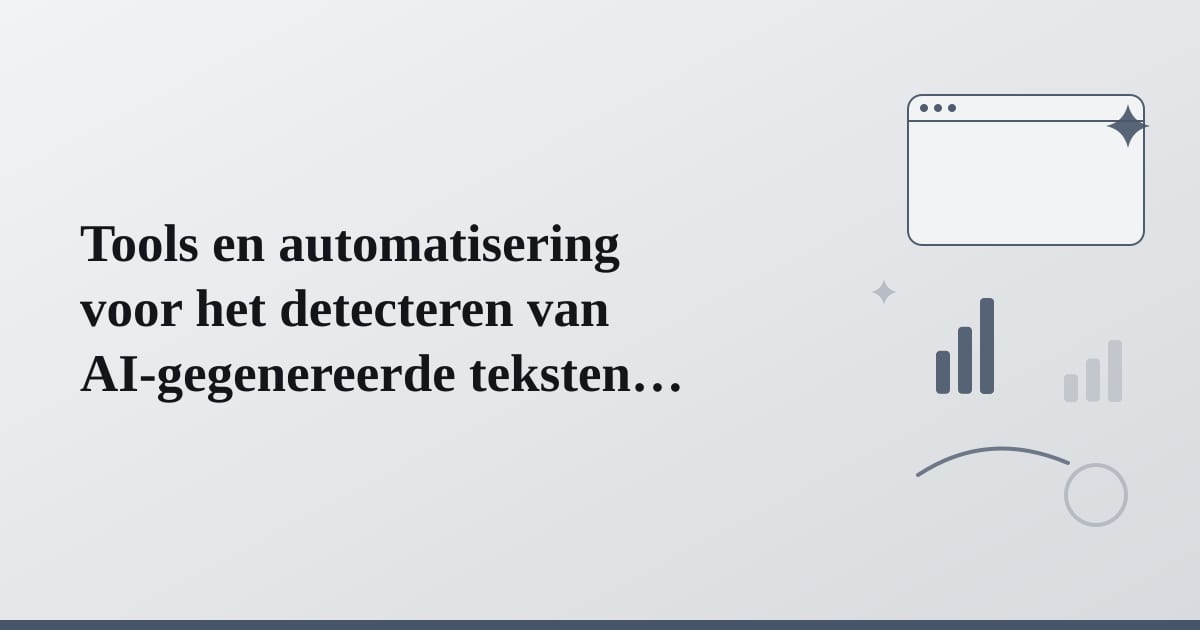 Editorial illustration for the section on tools en automatisering voor het detecteren van ai-gegenereerde teksten
