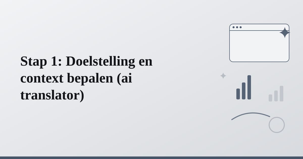 Editorial illustration for the section on stap 1: doelstelling en context bepalen