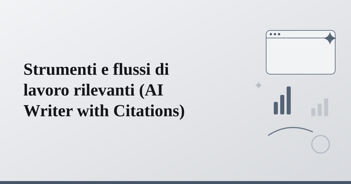 Elementi interconnessi simboleggiano l'integrazione di sistemi e processi nella citazione efficace.