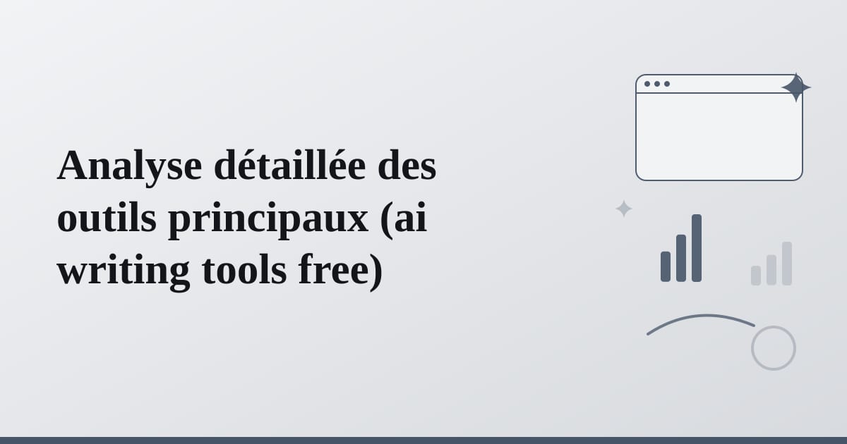Editorial illustration for the section on analyse détaillée des outils principaux