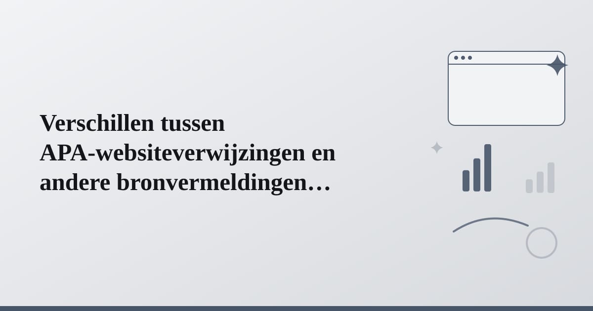 Editorial illustration for the section on verschillen tussen apa-websiteverwijzingen en andere bronvermeldingen