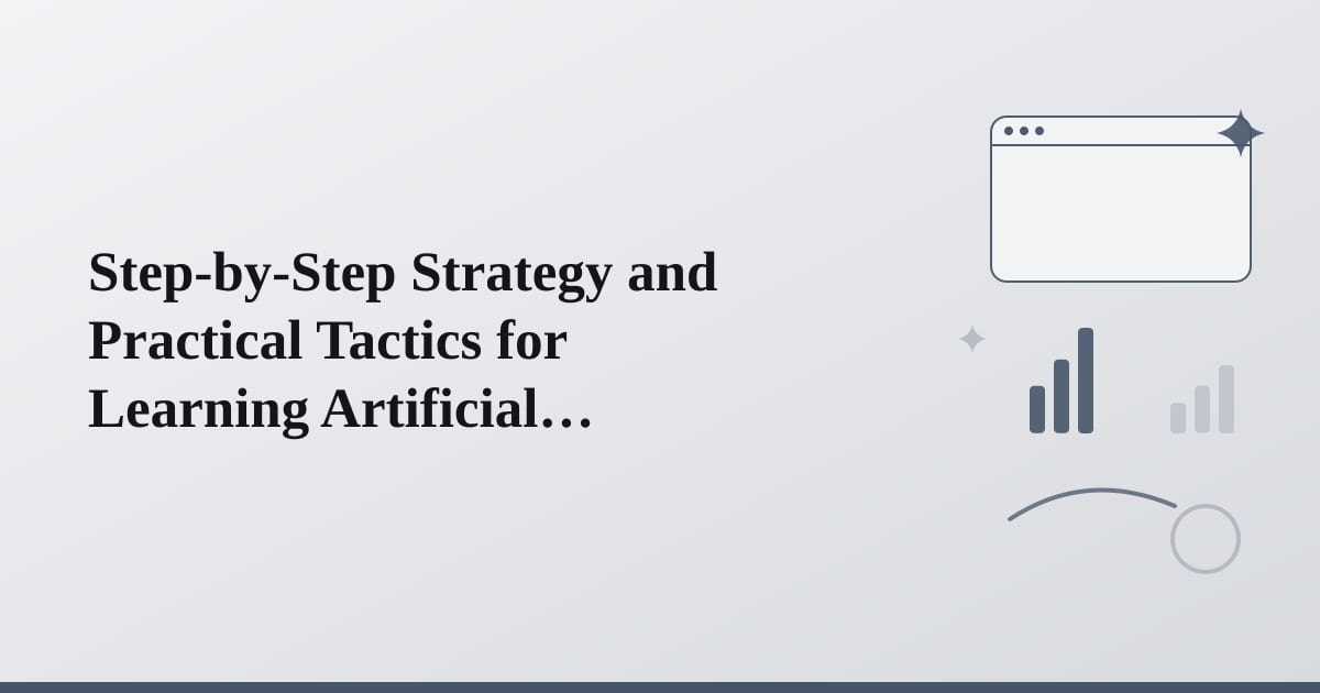 Editorial illustration for the section on step-by-step strategy and practical tactics for learning artificial intelligence in