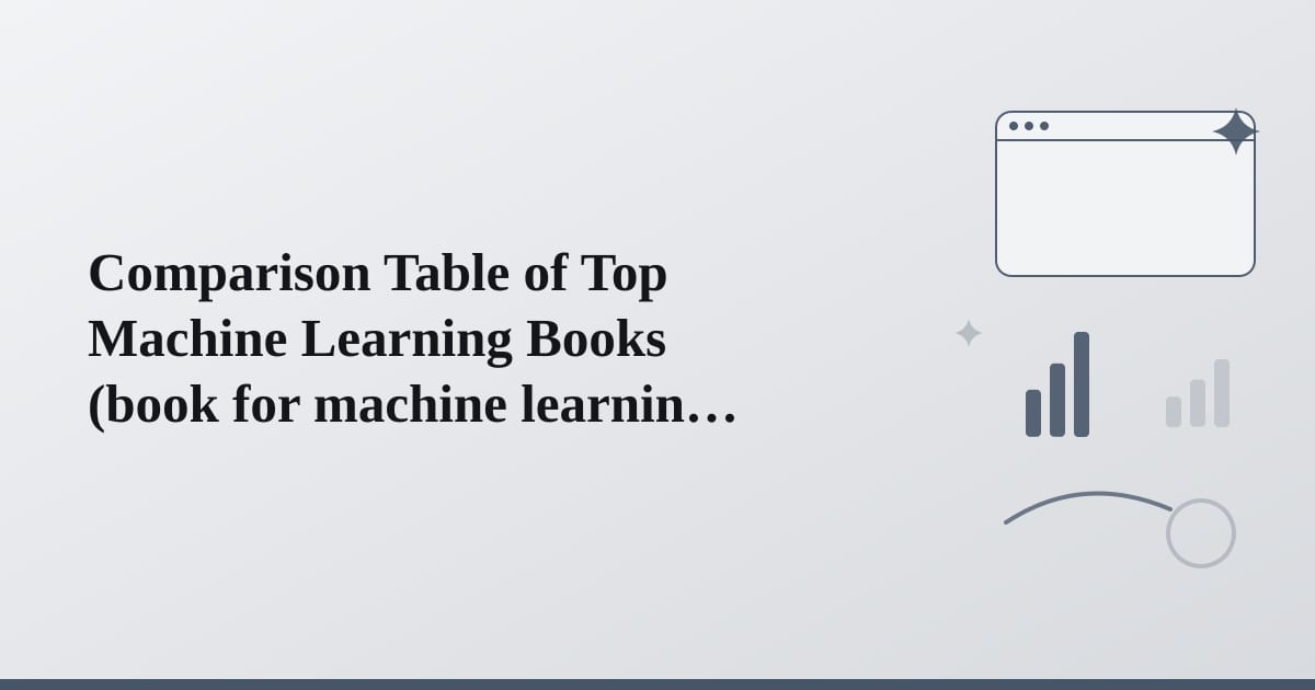 Editorial illustration for the section on comparison table of top machine learning books