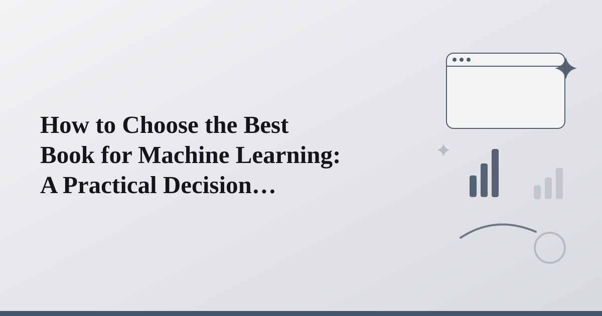 Editorial illustration for the section on how to choose the best book for machine learning: a