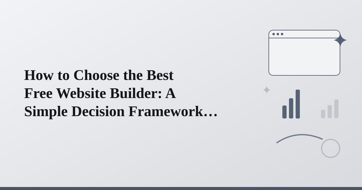 Editorial illustration for the section on how to choose the best free website builder: a simple