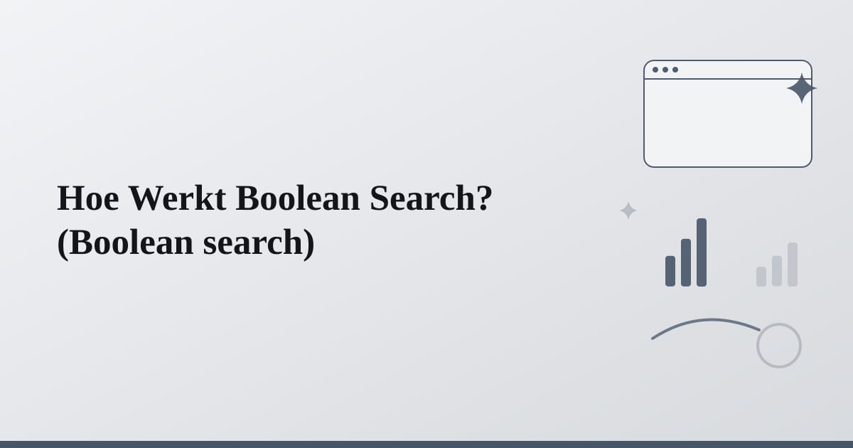 Editorial illustration for the section on hoe werkt boolean search