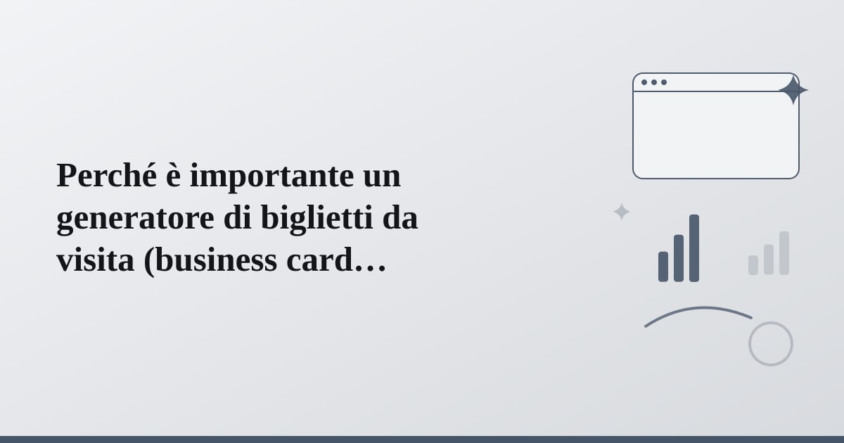 Editorial illustration for the section on perché è importante un generatore di biglietti da visita