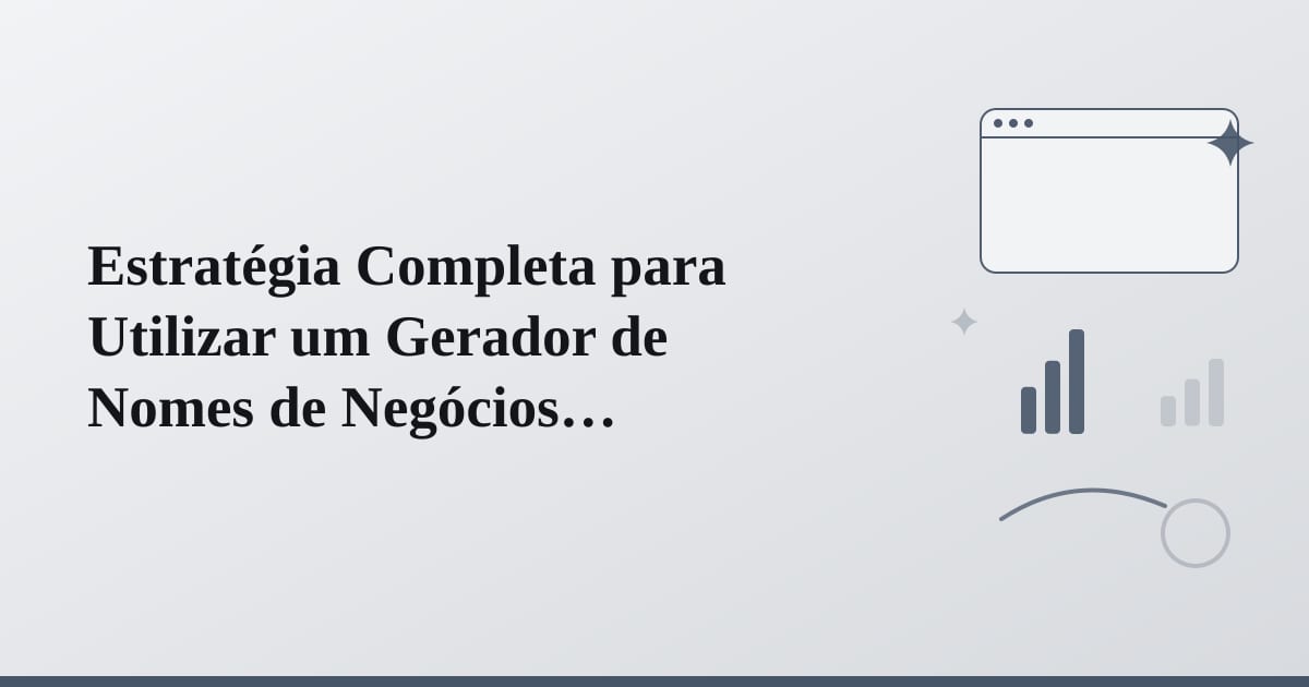 Editorial illustration for the section on estratégia completa para utilizar um gerador de nomes de negócios