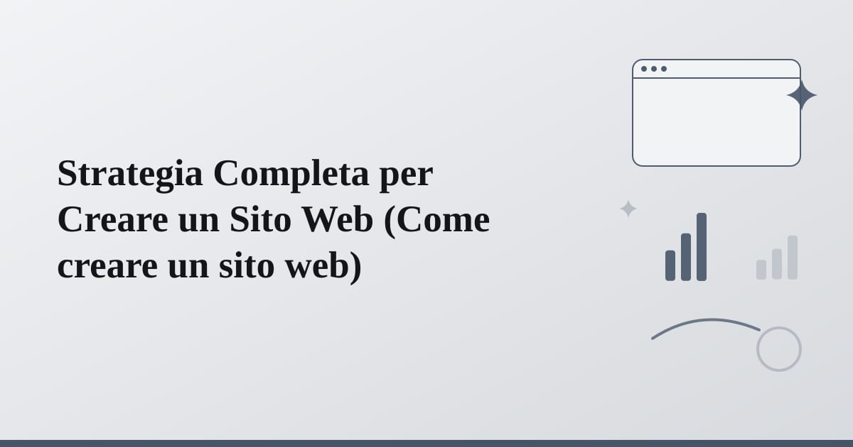 Editorial illustration for the section on strategia completa per creare un sito web