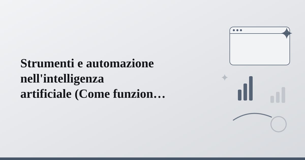 Editorial illustration for the section on strumenti e automazione nell'intelligenza artificiale