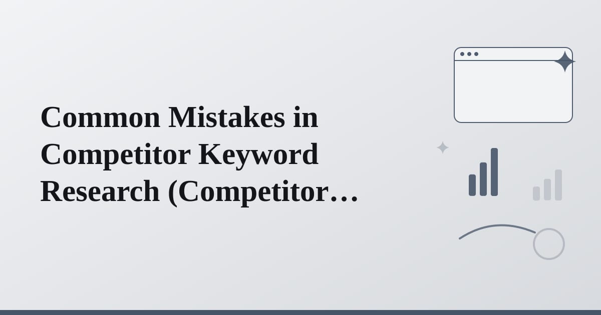 Crossed-out symbols and warning signs depicting pitfalls and misconceptions in competitive analysis.