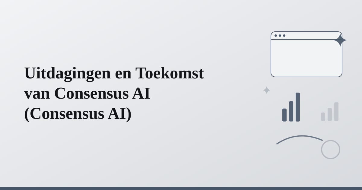 Editorial illustration for the section on uitdagingen en toekomst van consensus ai