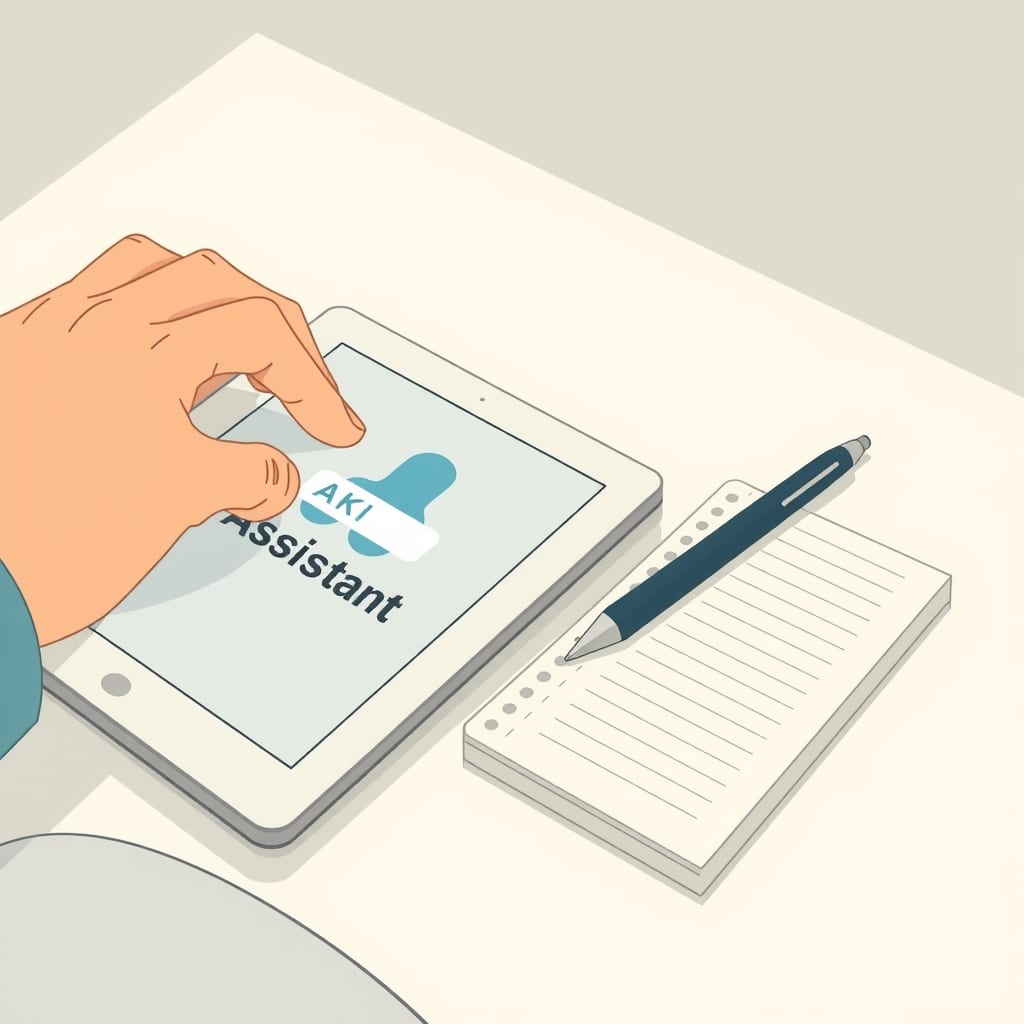 Editorial illustration for the section on estratégia prática e tática para trabalhar com um assistente virtual