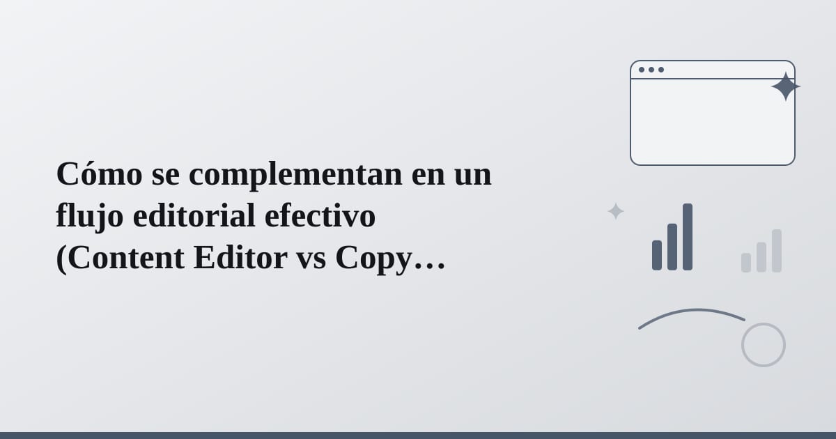 Flujo secuencial de fases conectadas ilustrando colaboración progresiva entre roles complementarios.