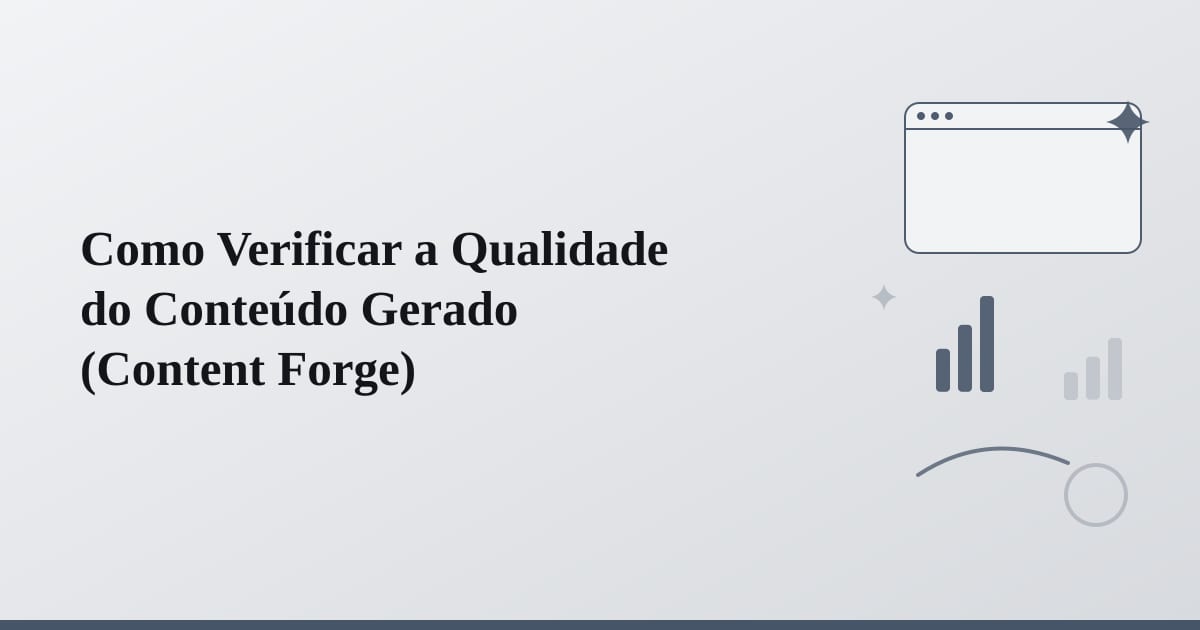 Editorial illustration for the section on como verificar a qualidade do conteúdo gerado