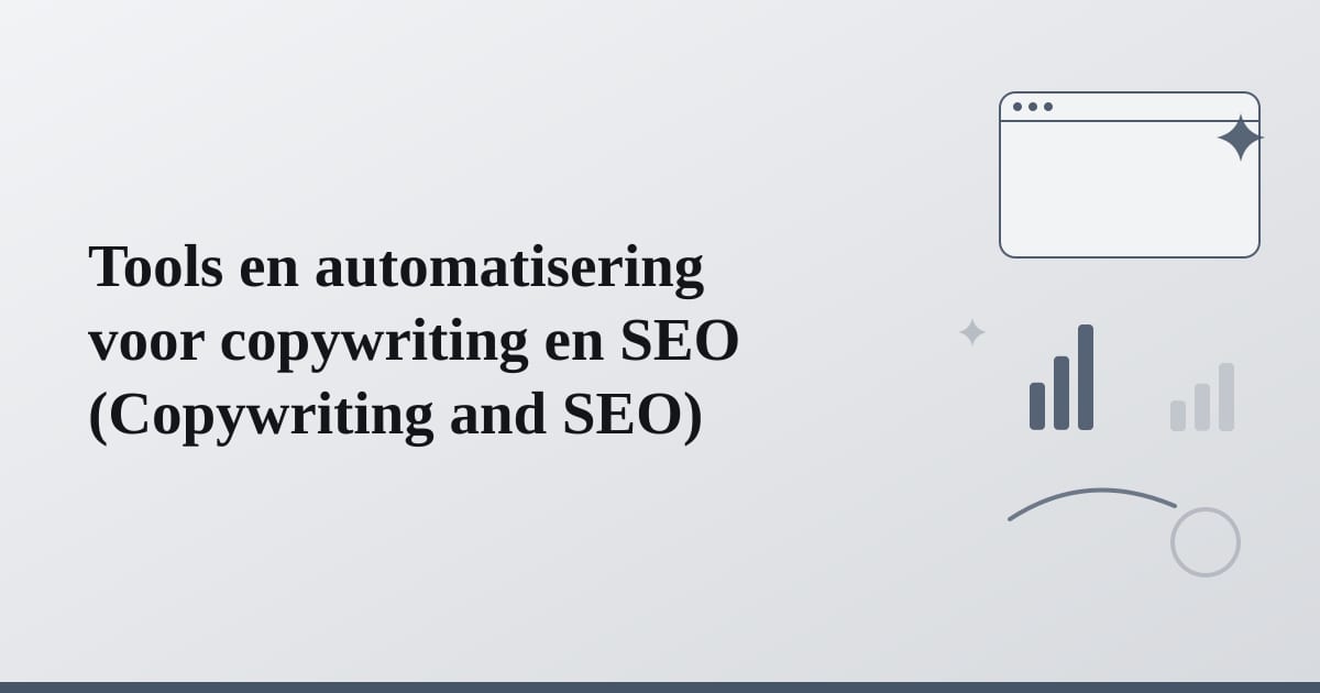 Editorial illustration for the section on tools en automatisering voor copywriting en seo