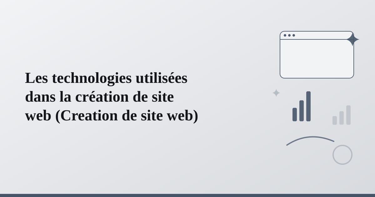 Editorial illustration for the section on les technologies utilisées dans la création de site web