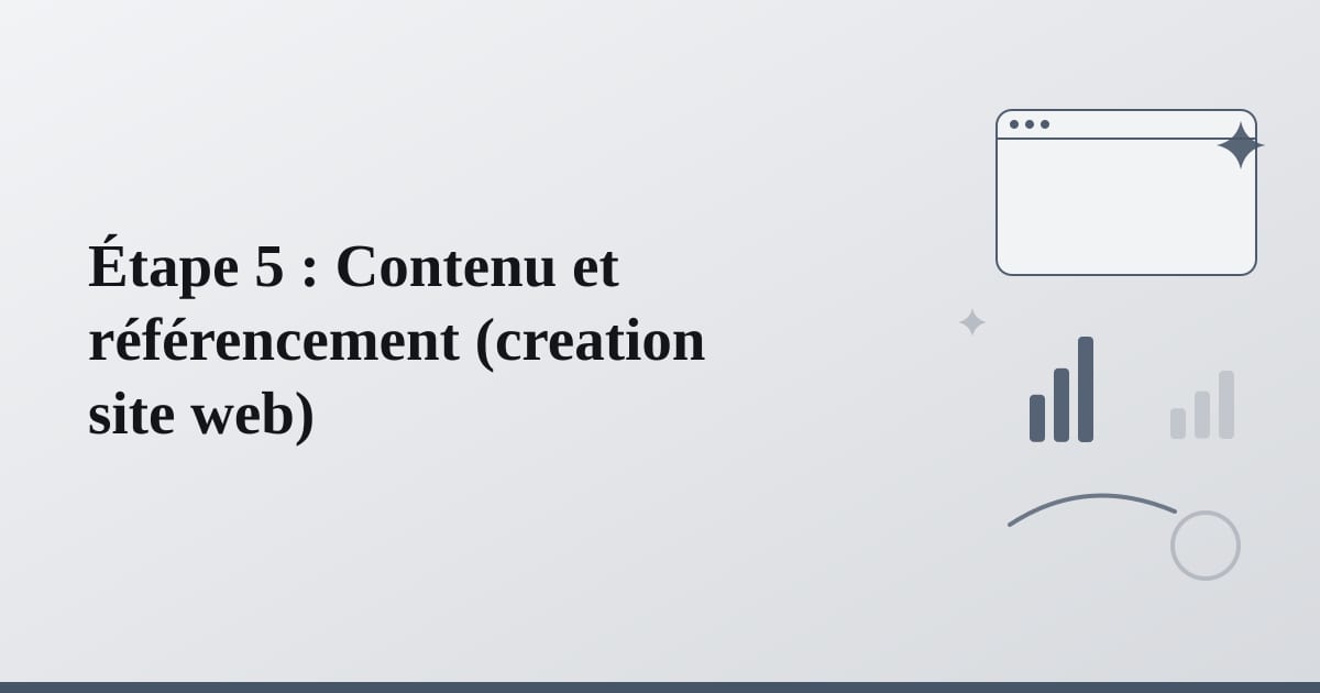 Editorial illustration for the section on étape 5 : contenu et référencement