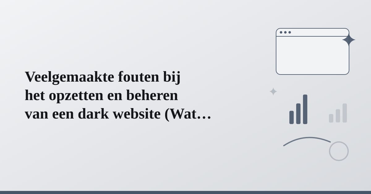 Editorial illustration for the section on veelgemaakte fouten bij het opzetten en beheren van een dark