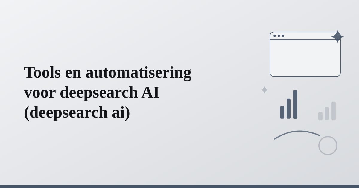 Editorial illustration for the section on tools en automatisering voor deepsearch ai