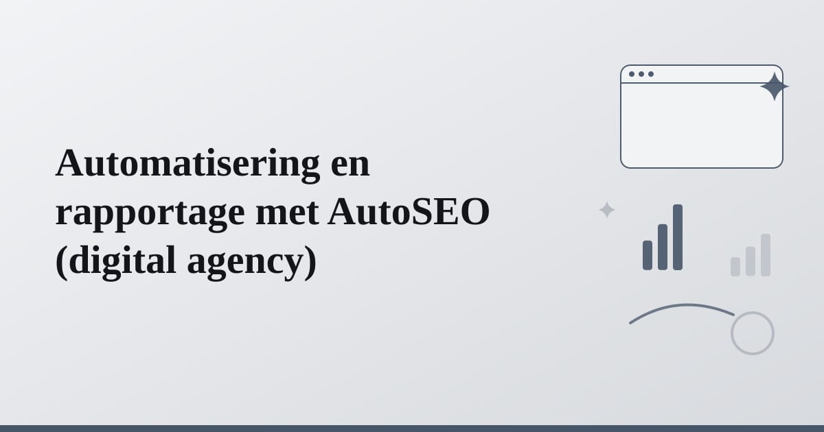 Editorial illustration for the section on automatisering en rapportage met autoseo
