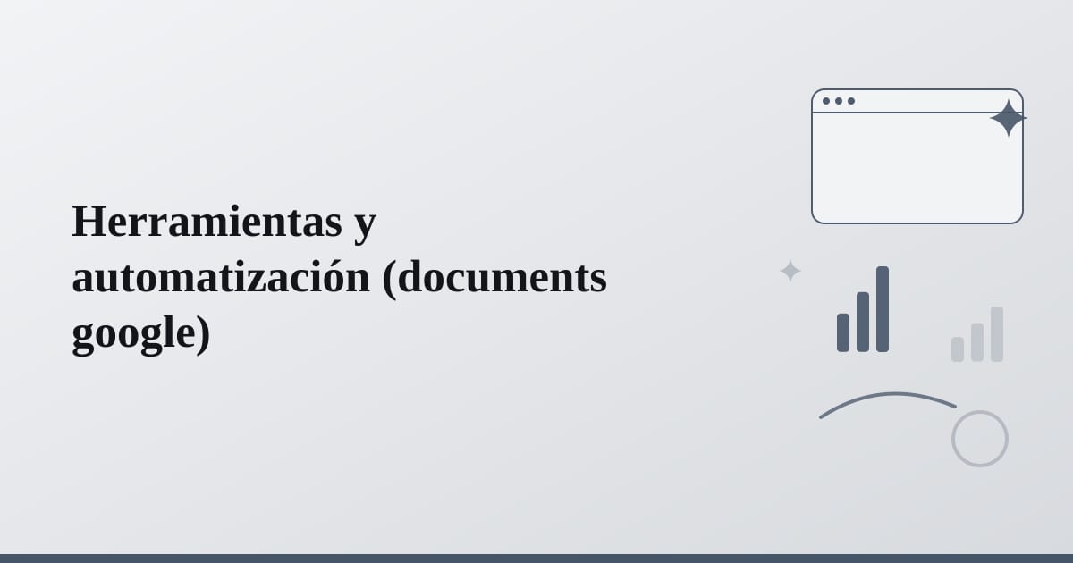 Editorial illustration for the section on herramientas y automatización