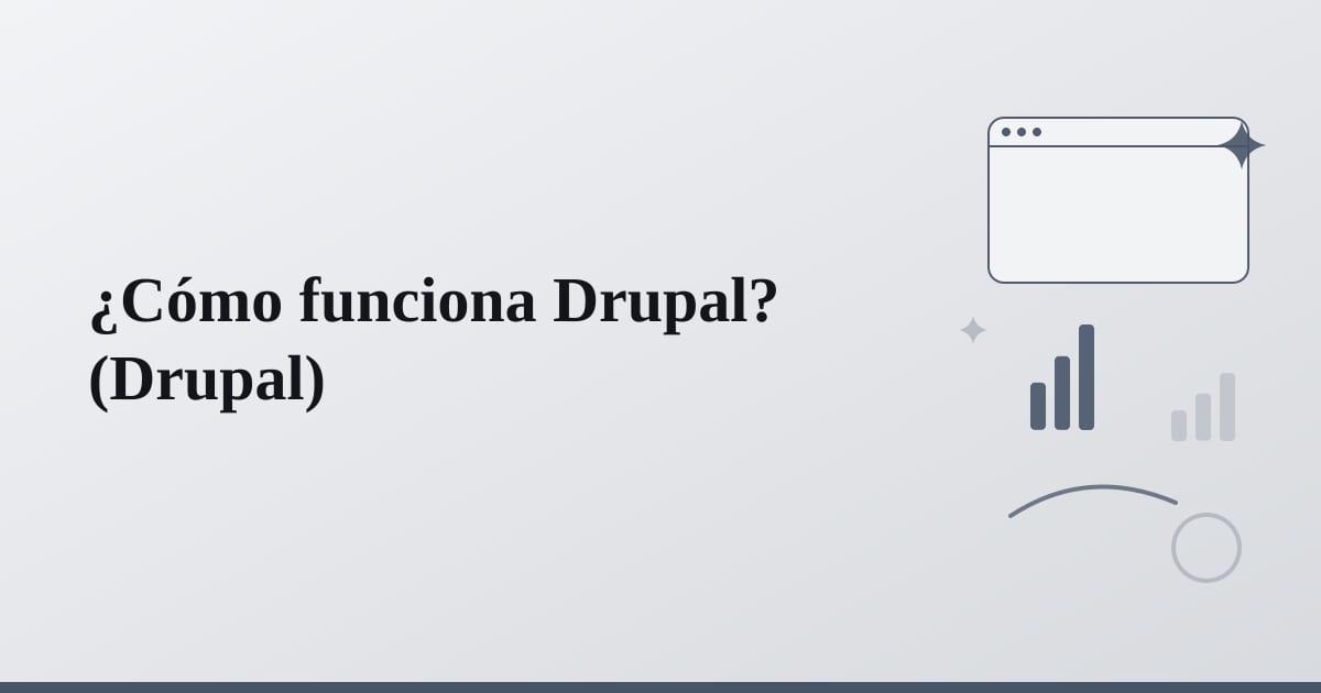Editorial illustration for the section on ¿cómo funciona drupal