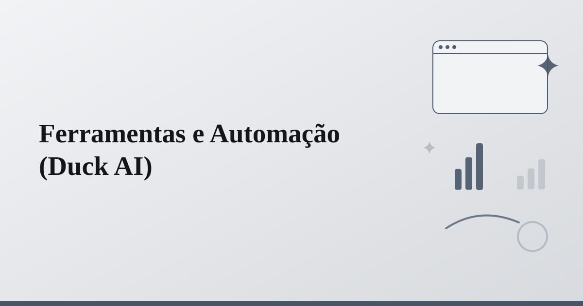 Editorial illustration for the section on ferramentas e automação
