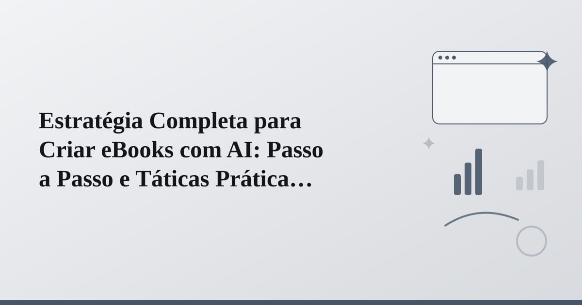 Editorial illustration for the section on estratégia completa para criar ebooks com ai: passo a passo