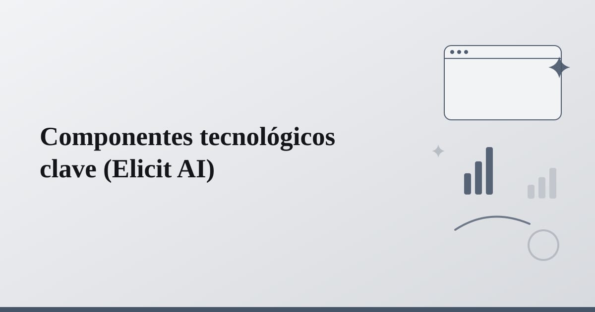 Editorial illustration for the section on componentes tecnológicos clave