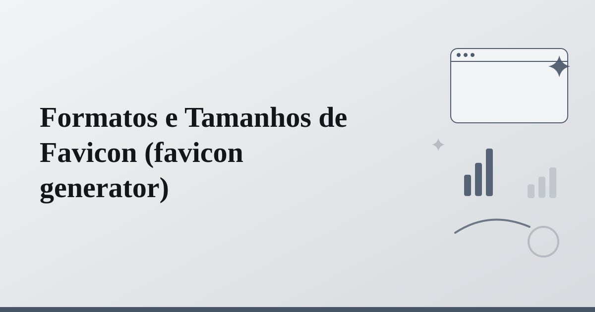 Editorial illustration for the section on formatos e tamanhos de favicon