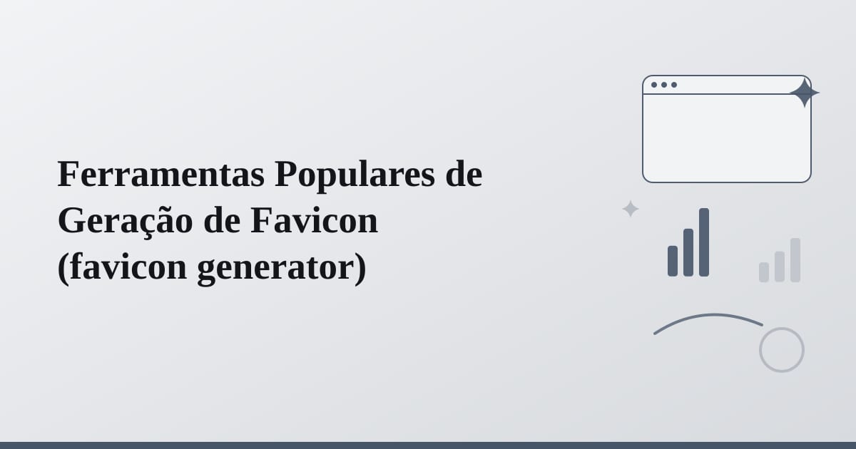 Editorial illustration for the section on ferramentas populares de geração de favicon