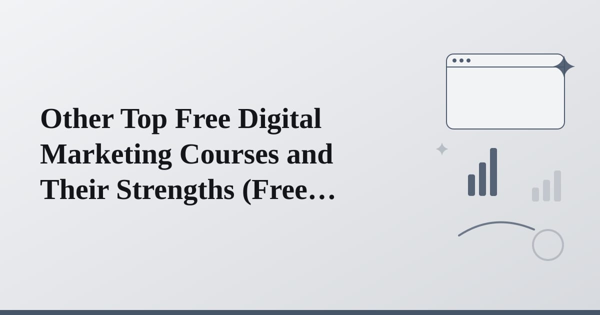 Editorial illustration for the section on other top free digital marketing courses and their strengths