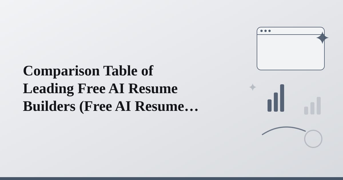 Editorial illustration for the section on comparison table of leading free ai resume builders