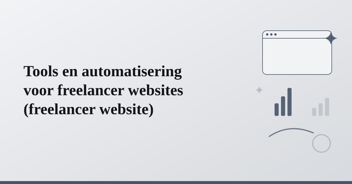 Editorial illustration for the section on tools en automatisering voor freelancer websites