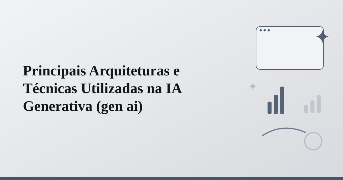 Editorial illustration for the section on principais arquiteturas e técnicas utilizadas na ia generativa