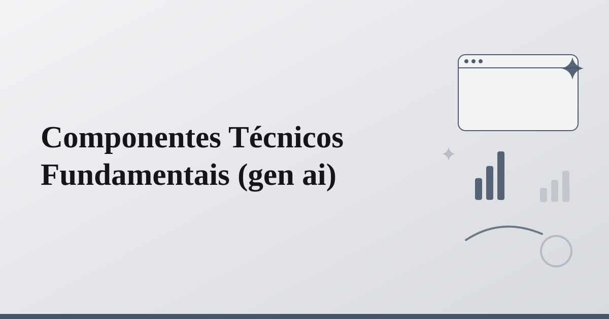 Editorial illustration for the section on componentes técnicos fundamentais