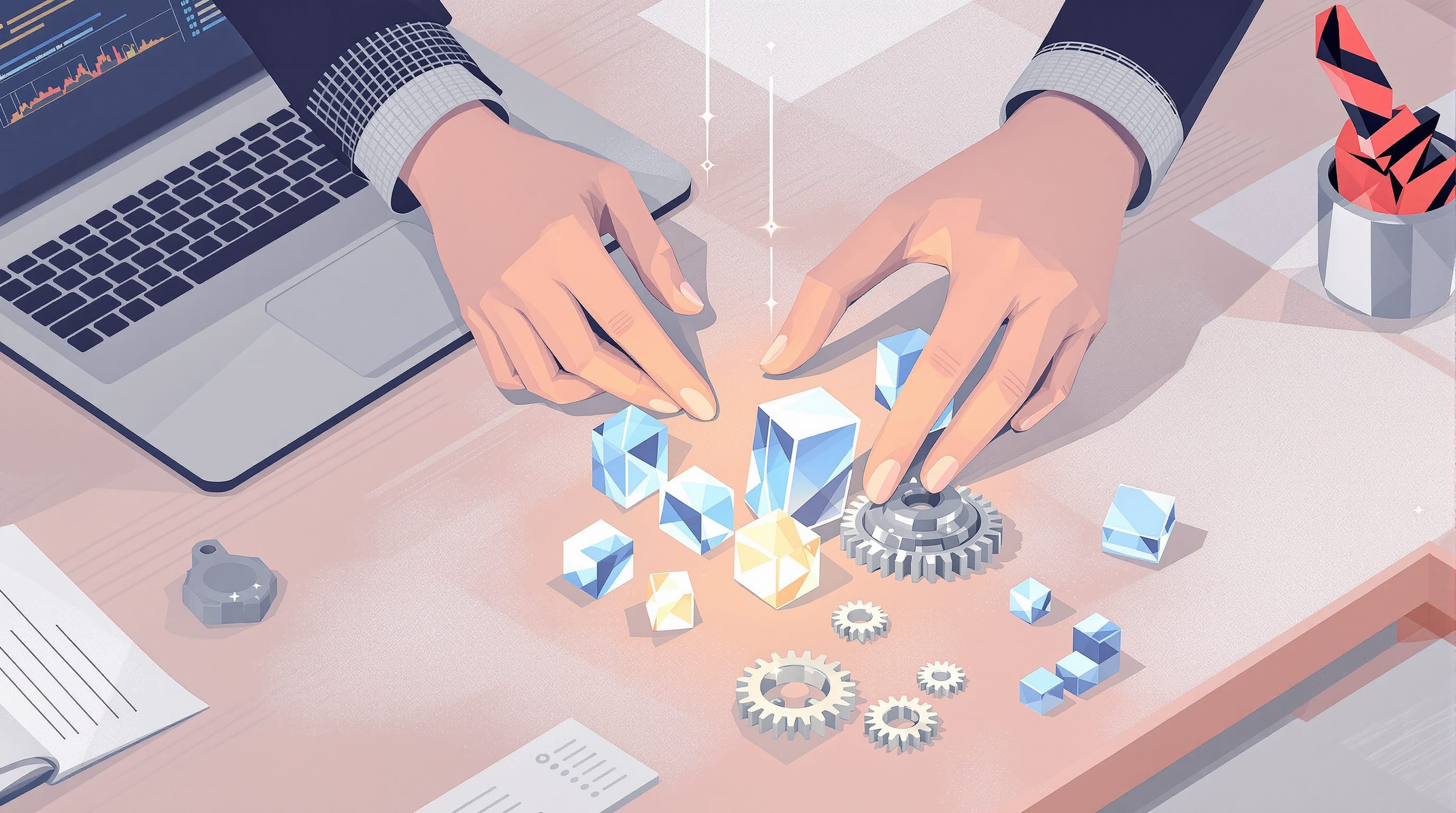 Editorial illustration for the section on chiến lược và chiến thuật tối ưu hóa công cụ